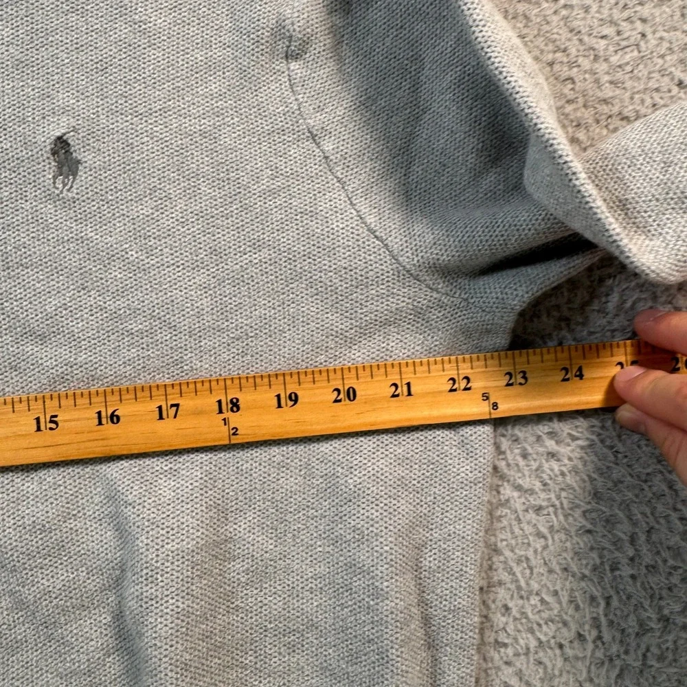 Polo Ralph Lauren Mens XL Gray Pima Cotton Crew Neck Textured Sweater 11084